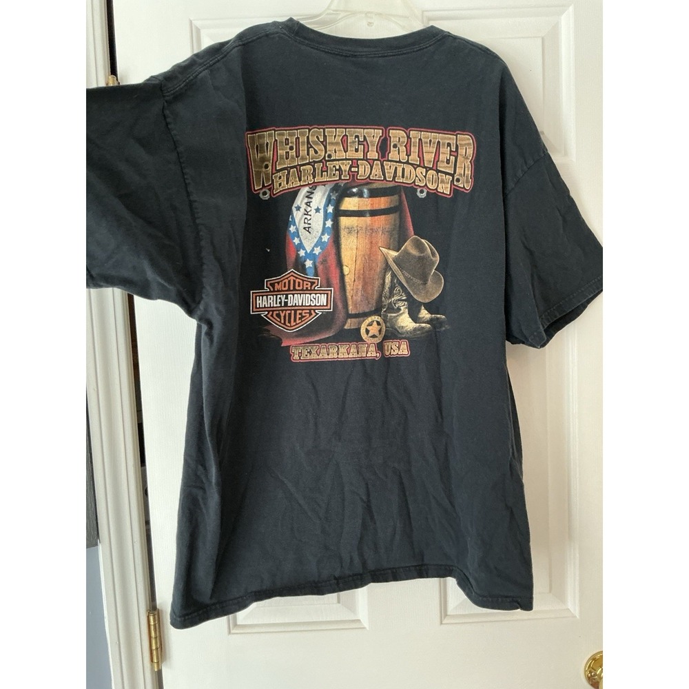 Vintage‎ Harley Davidson Shirt Men 2XL Black Tee Clown Flames Dice Y2K Biker - Picture 5 of 7